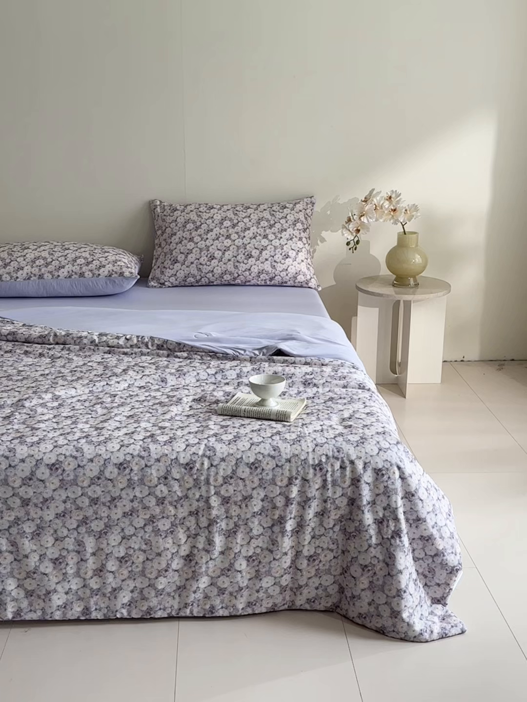 91家纺网 家纺一手货源 找家纺 宜代光年 2026春夏新款全棉双层纱凉感夏被夏凉被空调被 紫雾蔷薇