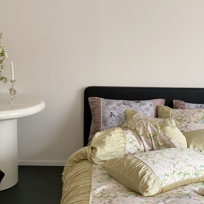 91家纺网 家纺一手货源 找家纺 优然居家纺 2024新款60s天丝数码印花四件套-轻舞飞扬花海