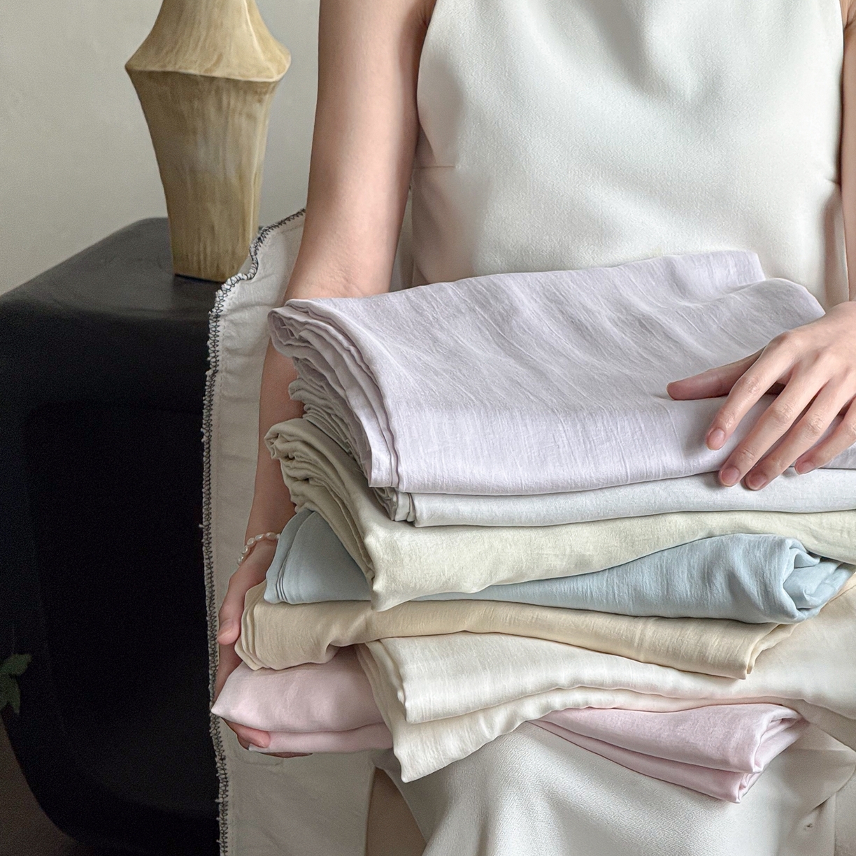 91家纺网 家纺一手货源 找家纺 （总）时光里 2026新款60支水洗天丝单床单 床单单件床单单品