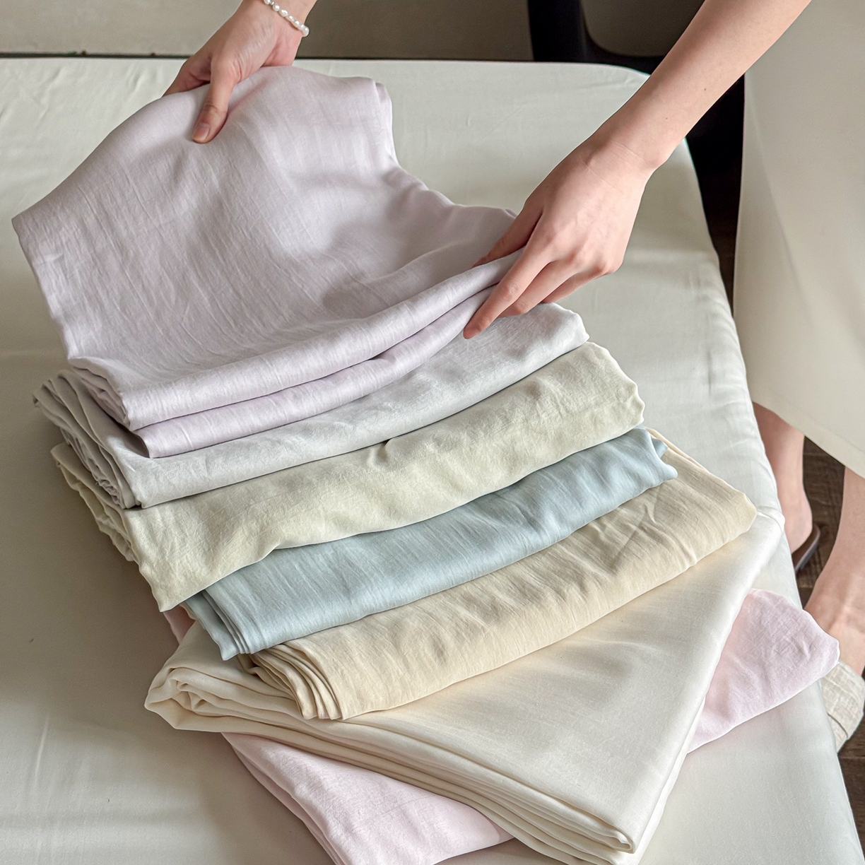 91家纺网 家纺一手货源 找家纺 （总）时光里 2026新款60支水洗天丝单床单 床单单件床单单品