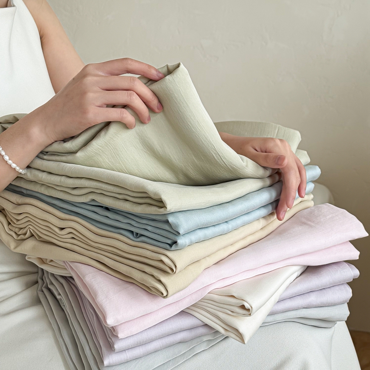 91家纺网 家纺一手货源 找家纺 （总）时光里 2026新款60支水洗天丝单床单 床单单件床单单品