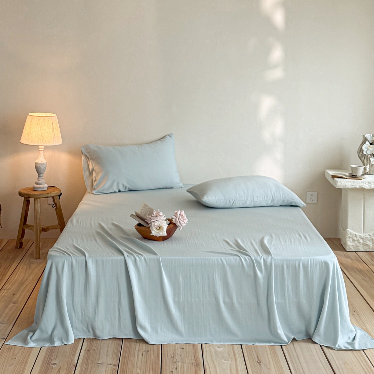 91家纺网 家纺一手货源 找家纺 （总）时光里 2026新款60支水洗天丝单床单 床单单件床单单品