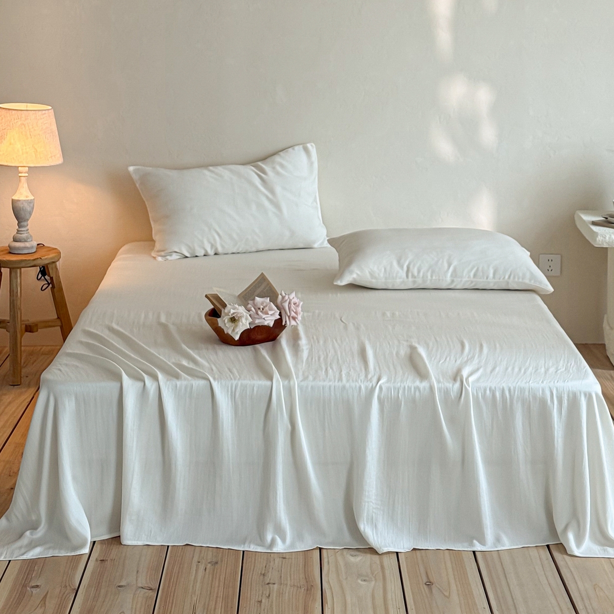 91家纺网 家纺一手货源 找家纺 （总）时光里 2026新款60支水洗天丝单床单 床单单件床单单品