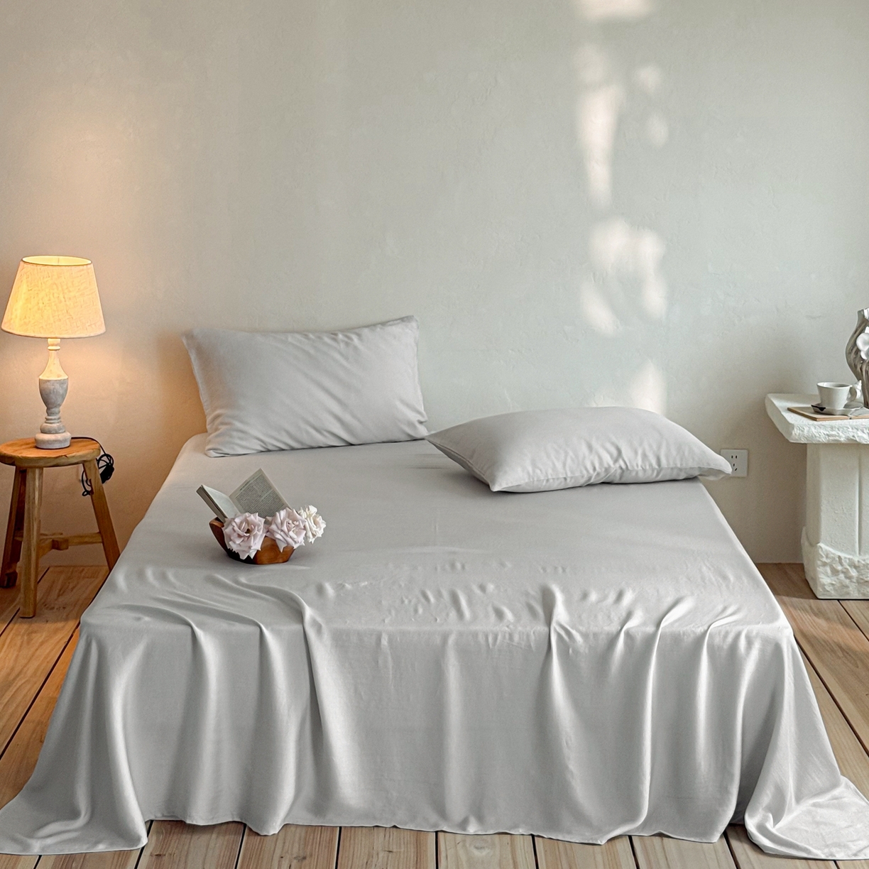 91家纺网 家纺一手货源 找家纺 （总）时光里 2026新款60支水洗天丝单床单 床单单件床单单品