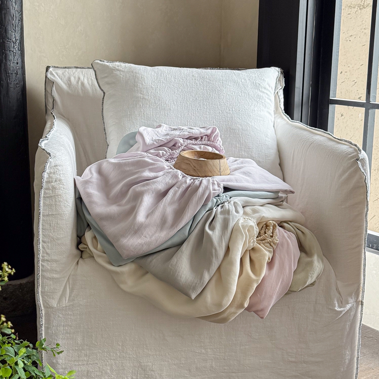 91家纺网 家纺一手货源 找家纺 （总）时光里 2026新款60支水洗天丝单床笠 床笠单件床笠单品