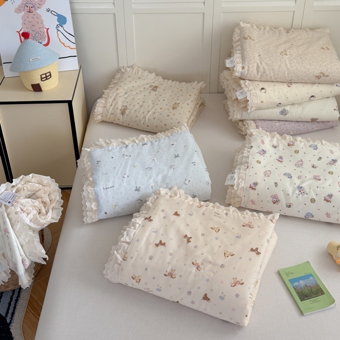 91家纺网 家纺一手货源 找家纺 （总）暖生活 2026春夏新款全棉花边款夏被夏凉被空调被-卡通版