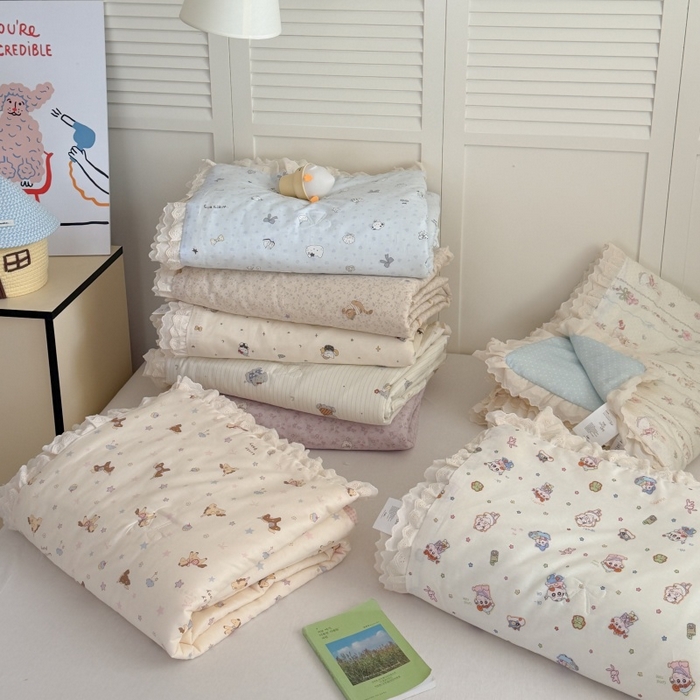 91家纺网 家纺一手货源 找家纺 （总）暖生活 2026春夏新款全棉花边款夏被夏凉被空调被-卡通版