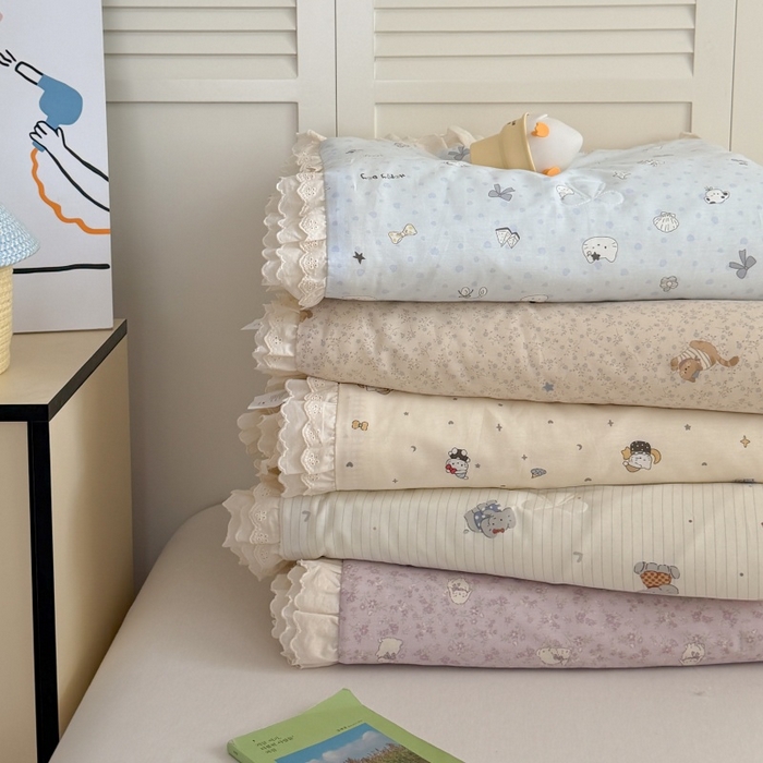 91家纺网 家纺一手货源 找家纺 （总）暖生活 2026春夏新款全棉花边款夏被夏凉被空调被-卡通版