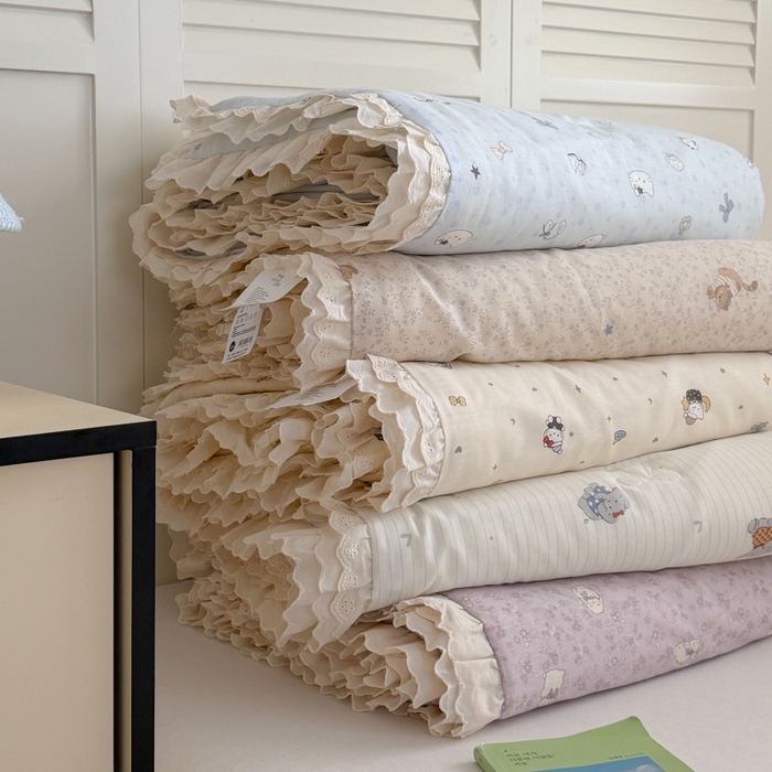 91家纺网 家纺一手货源 找家纺 （总）暖生活 2026春夏新款全棉花边款夏被夏凉被空调被-卡通版