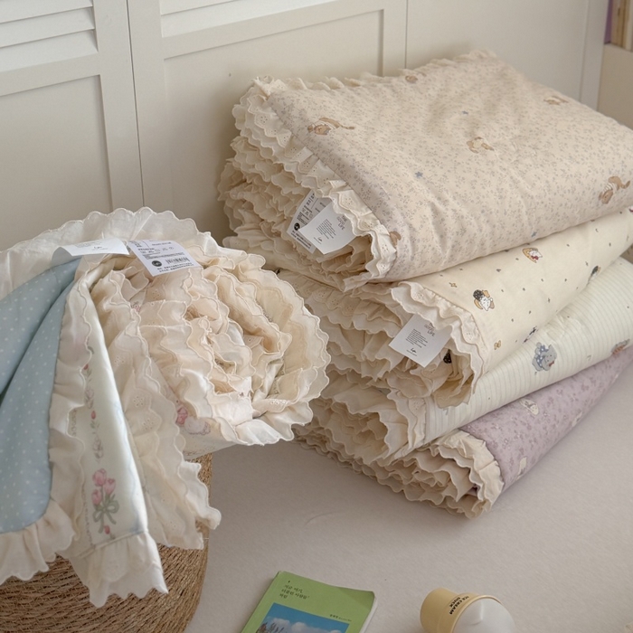 91家纺网 家纺一手货源 找家纺 暖生活 2026春夏新款全棉花边款夏被夏凉被空调被-卡通版 组合图仅供展示不可下单