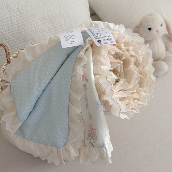 91家纺网 家纺一手货源 找家纺 暖生活 2026春夏新款全棉花边款夏被夏凉被空调被-卡通版 蕾丝兔