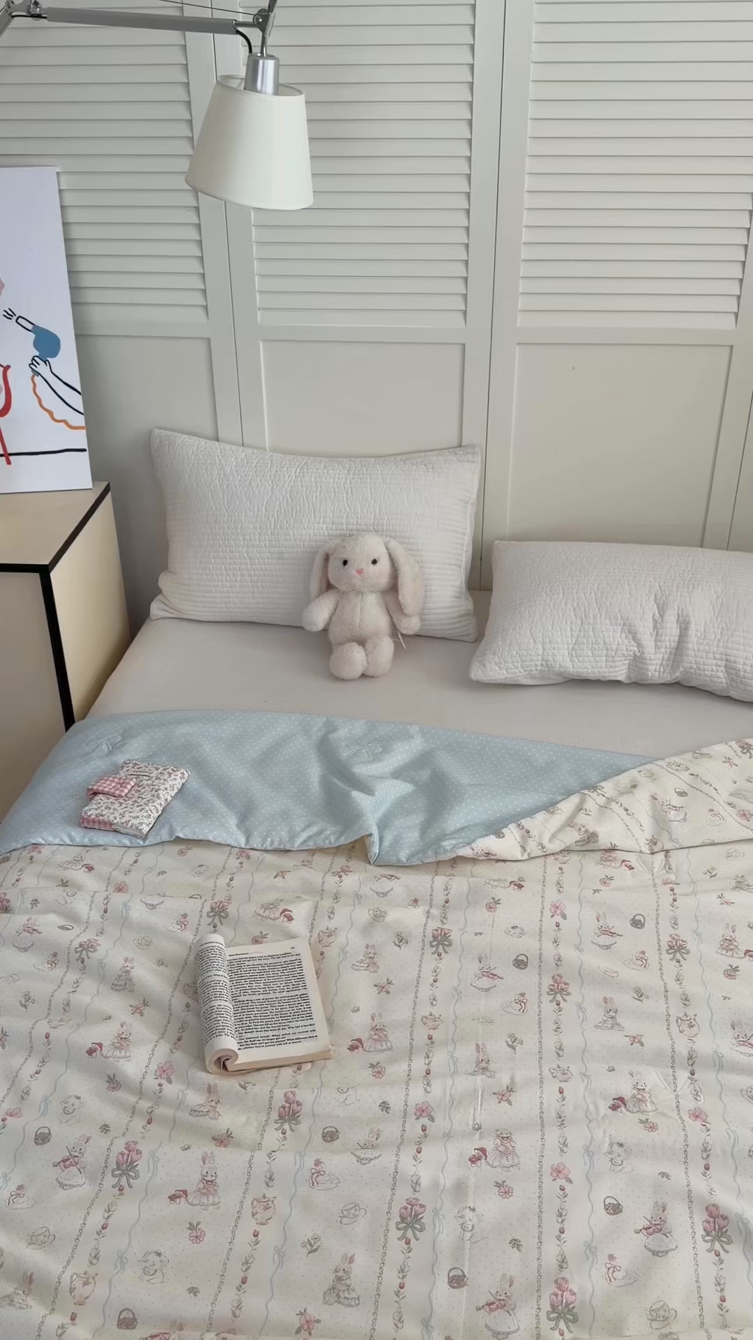 91家纺网 家纺一手货源 找家纺 暖生活 2026春夏新款全棉花边款夏被夏凉被空调被-卡通版 蕾丝兔