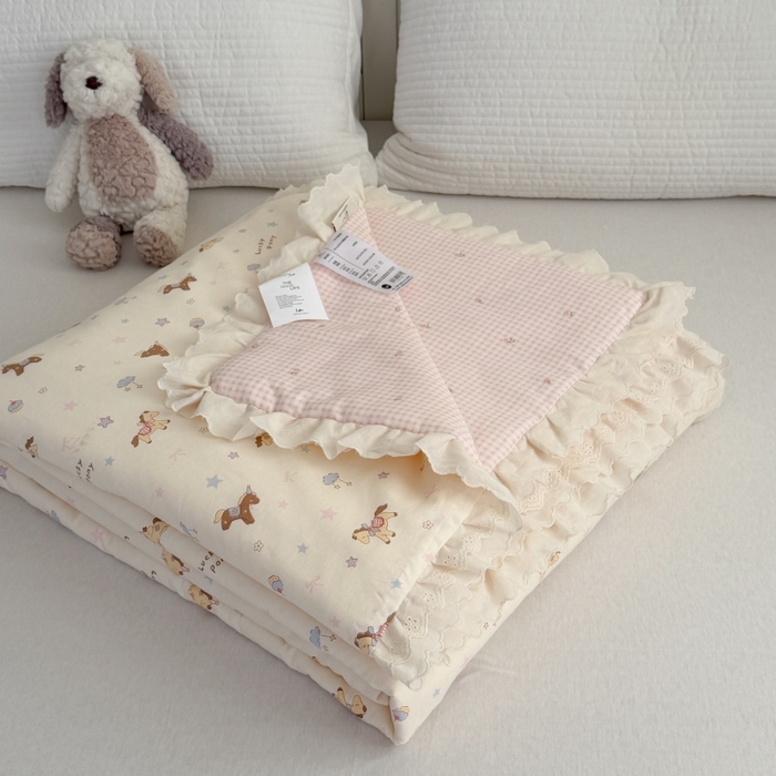 91家纺网 家纺一手货源 找家纺 暖生活 2026春夏新款全棉花边款夏被夏凉被空调被-卡通版 小小马