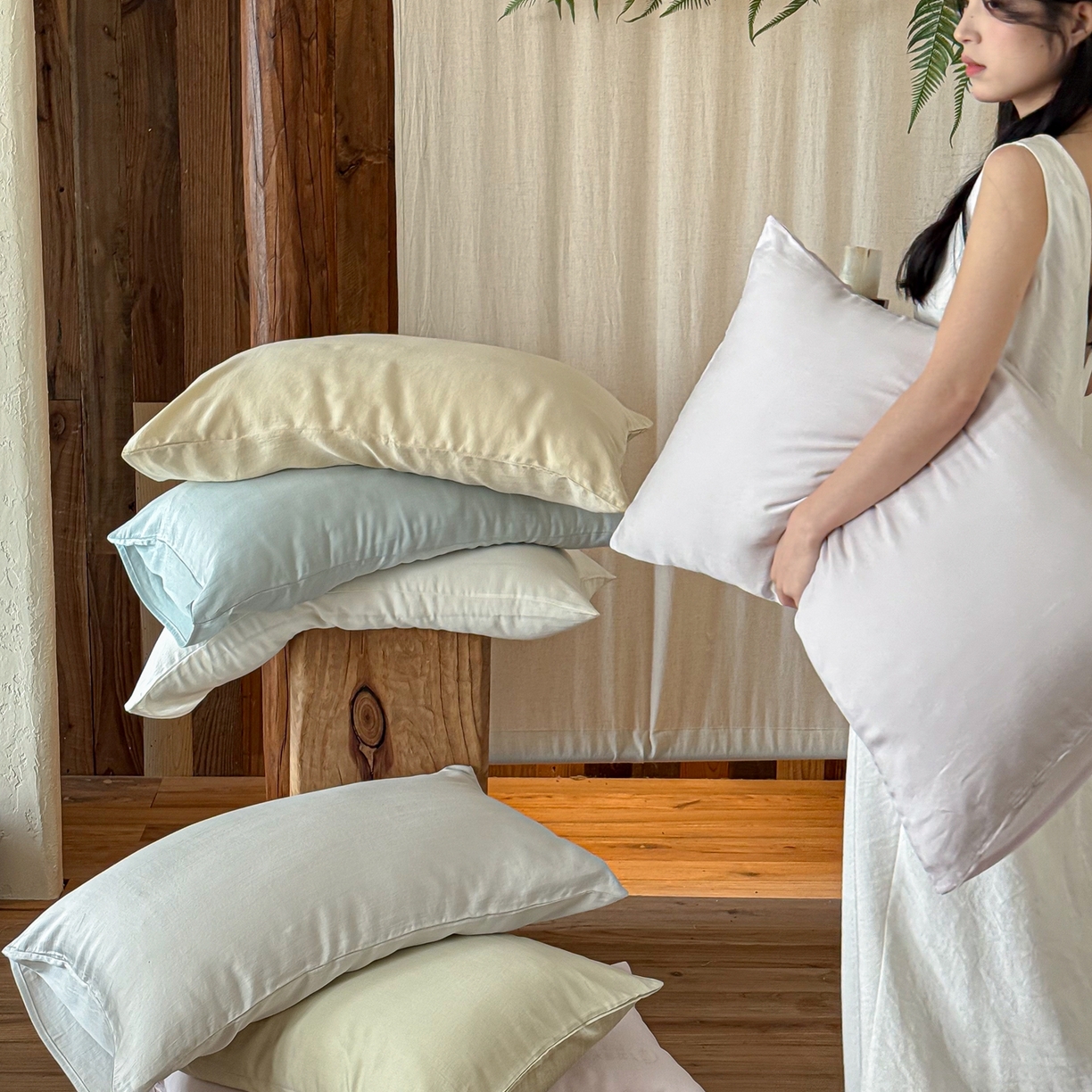 91家纺网 家纺一手货源 找家纺 时光里 2025新款双层纱系列ins风床单 集合图