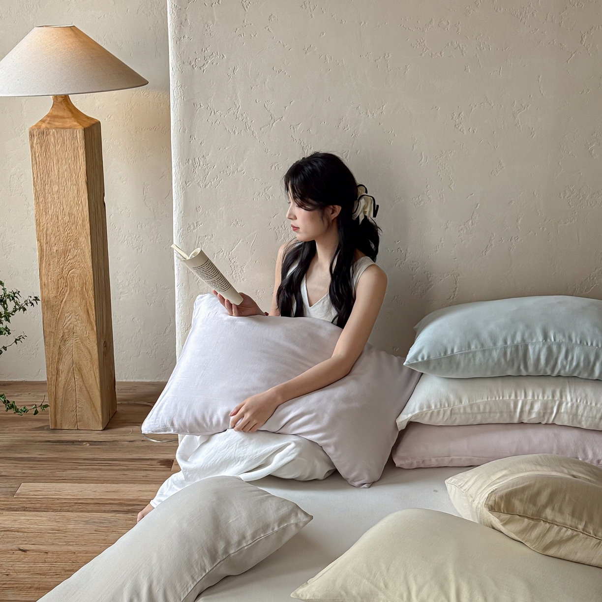 91家纺网 家纺一手货源 找家纺 （总）时光里 2026新款60支水洗天丝单枕套 枕套单件枕套单品