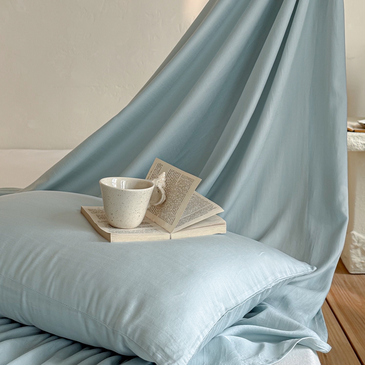 91家纺网 家纺一手货源 找家纺 （总）时光里 2026新款60支水洗天丝单枕套 枕套单件枕套单品