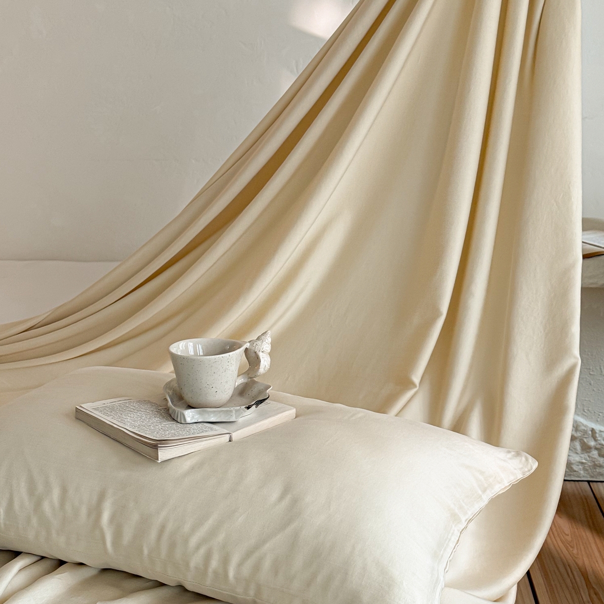 91家纺网 家纺一手货源 找家纺 （总）时光里 2026新款60支水洗天丝单枕套 枕套单件枕套单品