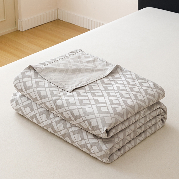 悦然毛巾被 2026新款竹纤维冷感毯盖毯再生素纤维休闲夏被毛巾被夏凉被空调被 格韵梦享银