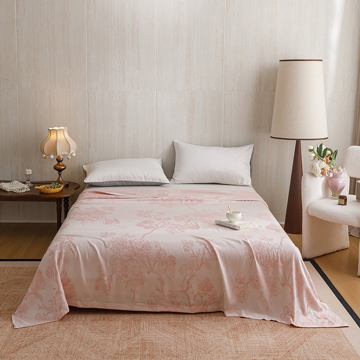 91家纺网 家纺一手货源 找家纺 悦然毛巾被 2026新款竹纤维冷感毯盖毯再生素纤维休闲夏被毛巾被夏凉被空调被 浪漫花开粉