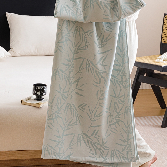 91家纺网 家纺一手货源 找家纺 悦然毛巾被 2026新款竹纤维冷感毯盖毯再生素纤维休闲夏被毛巾被夏凉被空调被 竹语织锦蓝