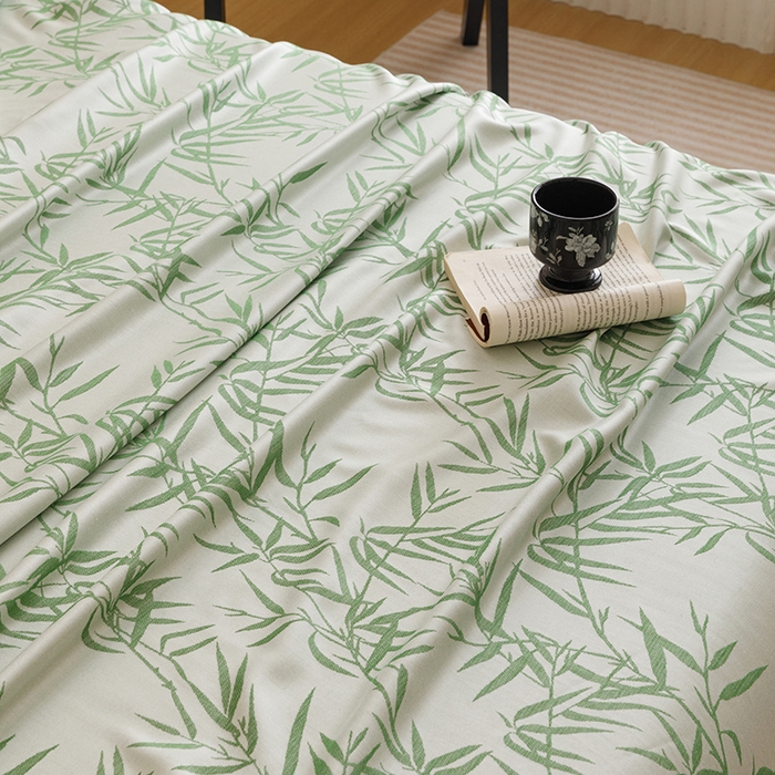 91家纺网 家纺一手货源 找家纺 悦然毛巾被 2026新款竹纤维冷感毯盖毯再生素纤维休闲夏被毛巾被夏凉被空调被 竹语织锦绿