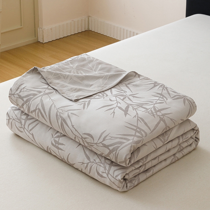 悦然毛巾被 2026新款竹纤维冷感毯盖毯再生素纤维休闲夏被毛巾被夏凉被空调被 竹语织锦银