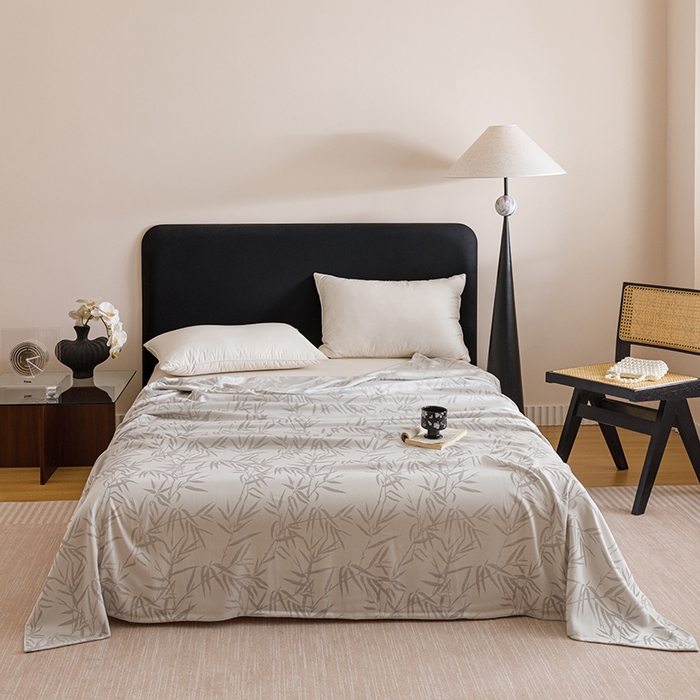 91家纺网 家纺一手货源 找家纺 悦然毛巾被 2026新款竹纤维冷感毯盖毯再生素纤维休闲夏被毛巾被夏凉被空调被 竹语织锦银