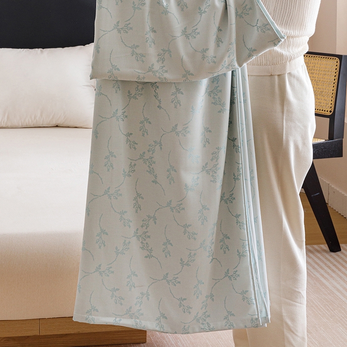 91家纺网 家纺一手货源 找家纺 悦然毛巾被 2026新款竹纤维冷感毯盖毯再生素纤维休闲夏被毛巾被夏凉被空调被 竹韵叶梦蓝