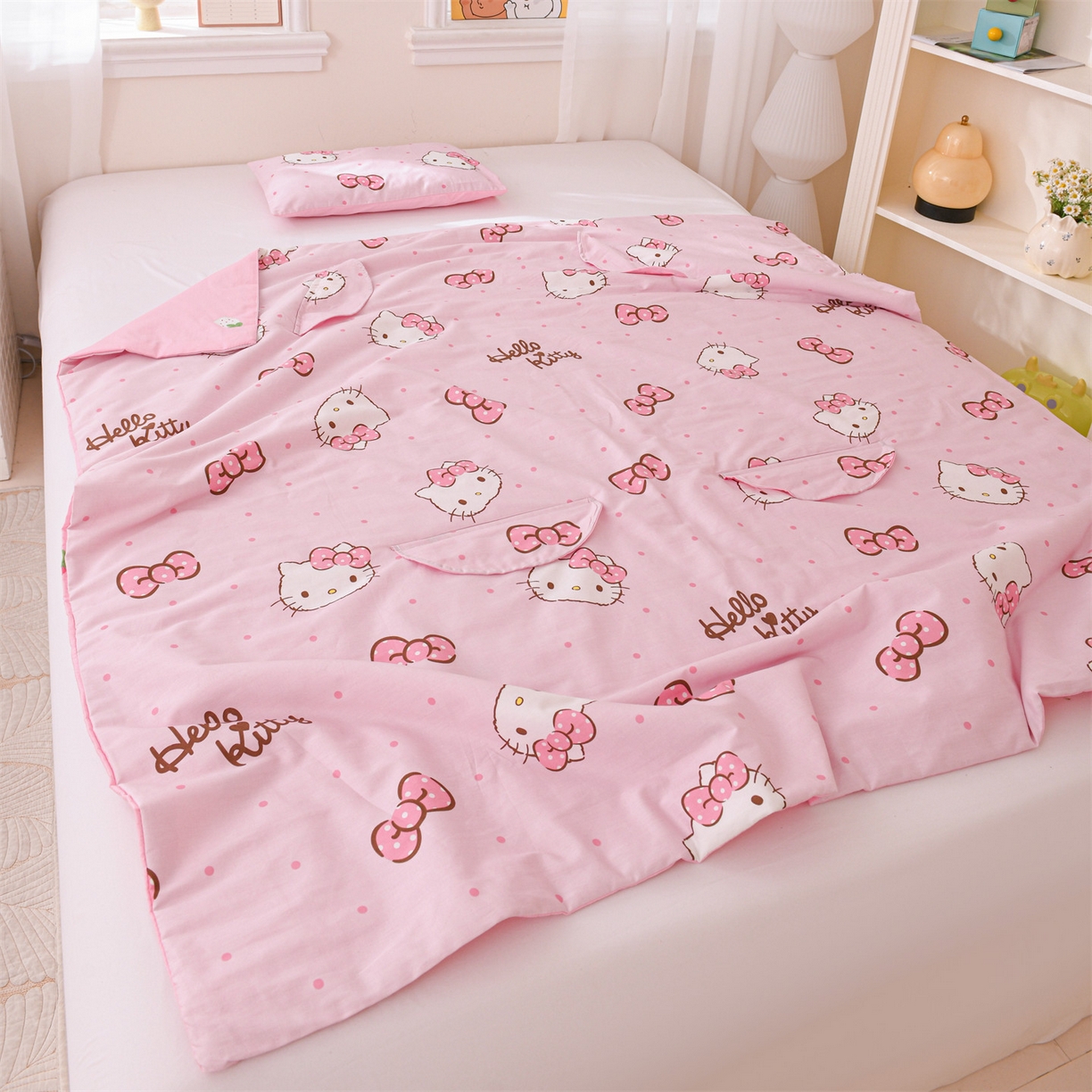 91家纺网 家纺一手货源 找家纺 名兮家居 2026新款经典奥特曼三丽鸥A类全棉纯棉儿童睡袋护肚防踢被 防踢被-呆萌kt