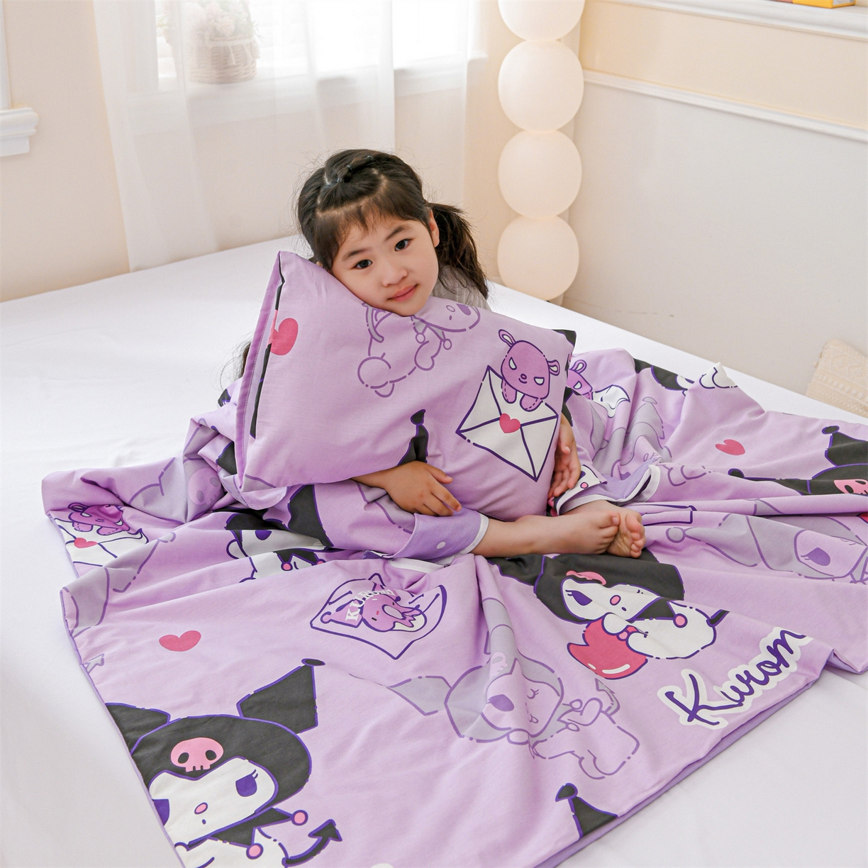91家纺网 家纺一手货源 找家纺 名兮家居 2026新款经典奥特曼三丽鸥A类全棉纯棉儿童睡袋护肚防踢被 防踢被-情书库洛米