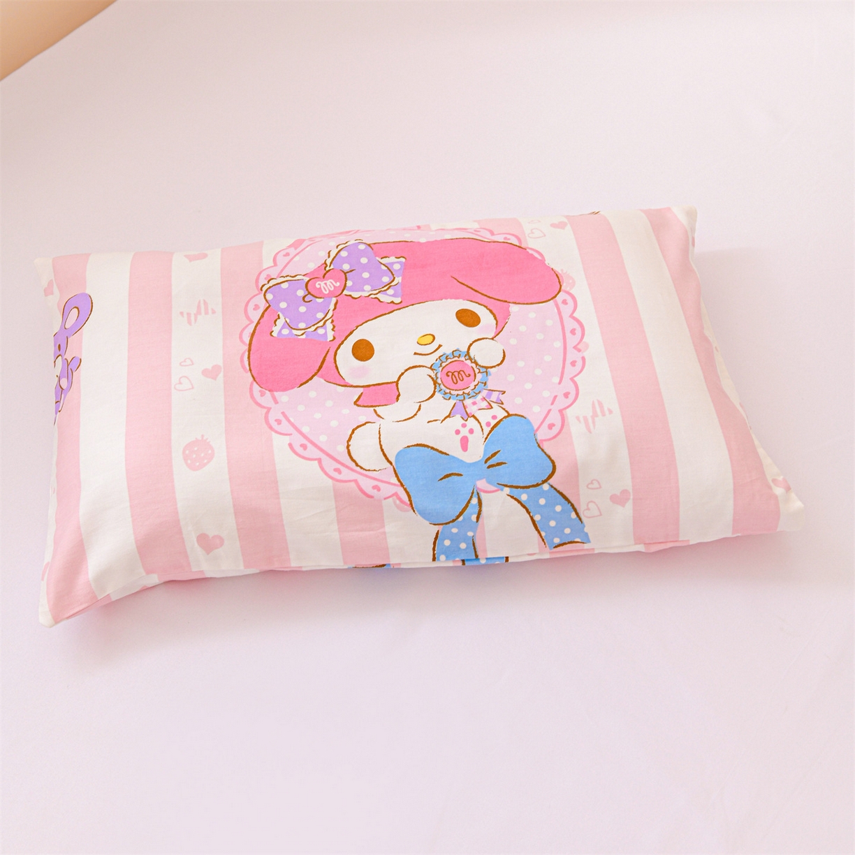 91家纺网 家纺一手货源 找家纺 名兮家居 2026新款经典奥特曼三丽鸥A类全棉纯棉儿童睡袋护肚防踢被 防踢被-竖条美乐蒂