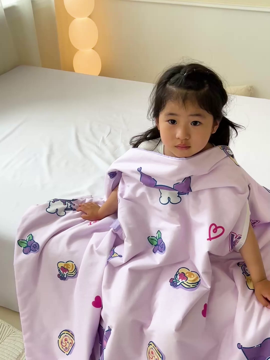 91家纺网 家纺一手货源 找家纺 名兮家居 2026新款经典奥特曼三丽鸥A类全棉纯棉儿童睡袋护肚防踢被 防踢被-甜筒库洛米