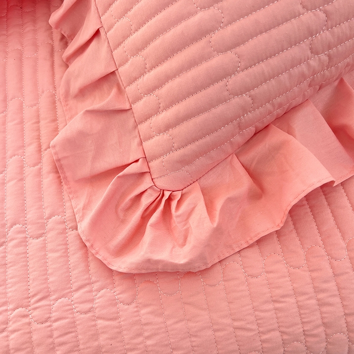 91家纺网 家纺一手货源 找家纺 （总）花香四季家纺 2026新款13376全棉夹棉床裙三件套13372纯棉纯色四件套套件蕾丝公主风