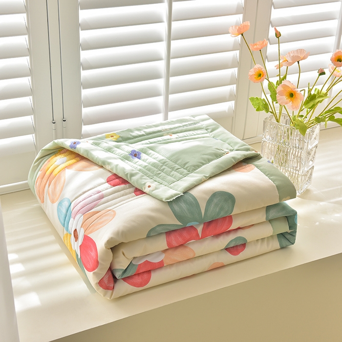 91家纺网 家纺一手货源 找家纺 （总）圣靓 2025年新款清新水洗单夏被夏凉被空调被直播供货