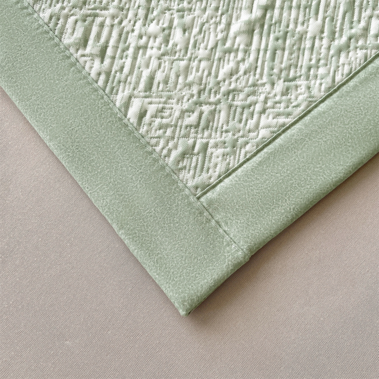 91家纺网 家纺一手货源 找家纺 慕木家纺 2026新款巴洛克刺绣系列冰豆豆凉席和床笠凉席席子空调软席 巴洛克-绿 床席款