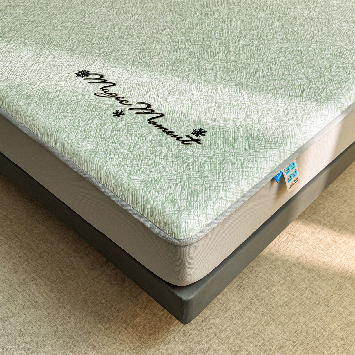 91家纺网 家纺一手货源 找家纺 慕木家纺 2026新款巴洛克刺绣系列冰豆豆凉席和床笠凉席席子空调软席 巴洛克-绿 床笠款