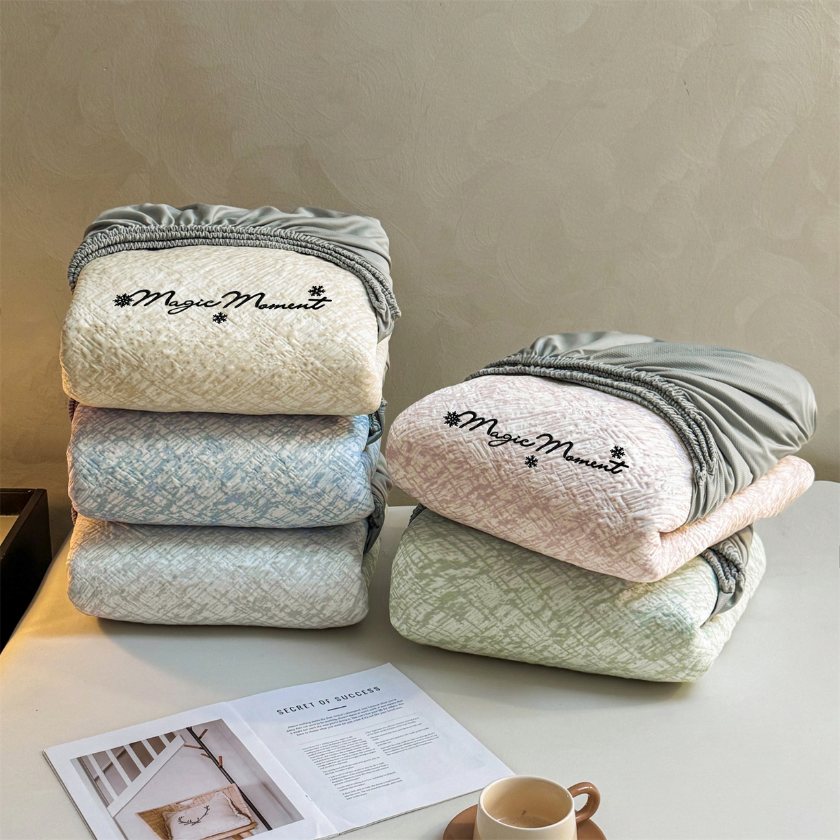 91家纺网 家纺一手货源 找家纺 慕木家纺 2026新款巴洛克刺绣系列冰豆豆凉席和床笠凉席席子空调软席 组合图仅供展示不可下单