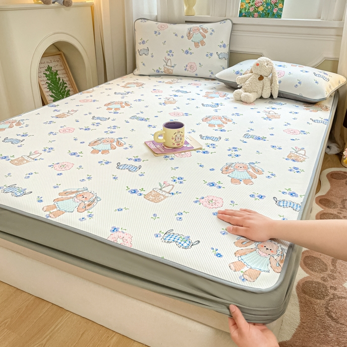 91家纺网 家纺一手货源 找家纺 （总）女子家纺 2026新款斜纹凉感豆豆床笠款