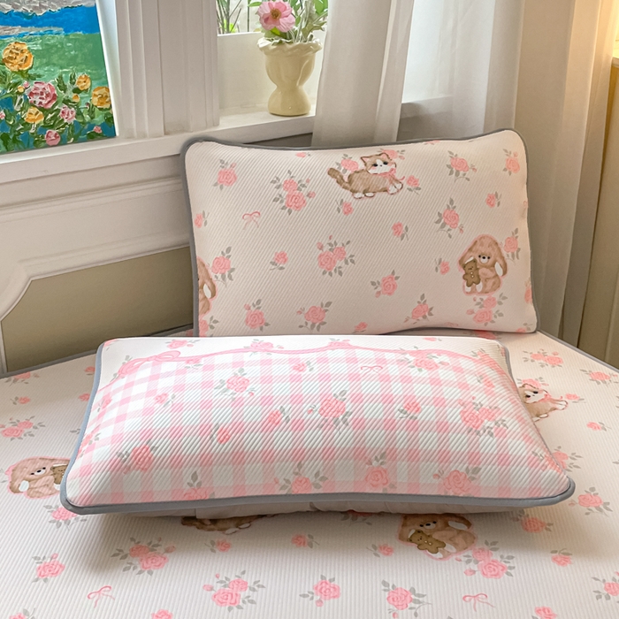 91家纺网 家纺一手货源 找家纺 女子家纺 2026新款斜纹凉感豆豆床笠款 床笠-玫瑰园