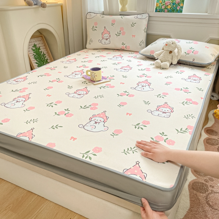 女子家纺 2026新款斜纹凉感豆豆床笠款 床笠-花花精灵