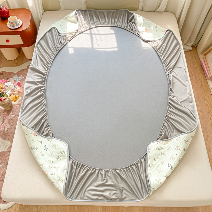 91家纺网 家纺一手货源 找家纺 女子家纺 2026新款斜纹凉感豆豆床笠款 床笠-青叶萌物