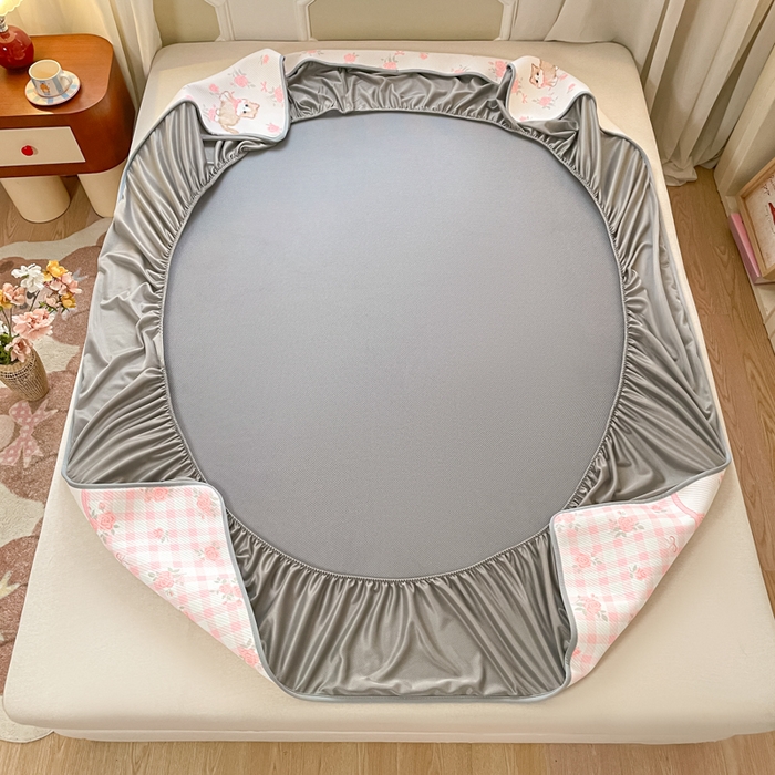 91家纺网 家纺一手货源 找家纺 女子家纺 2026新款斜纹凉感豆豆床笠款 床笠-玫瑰园