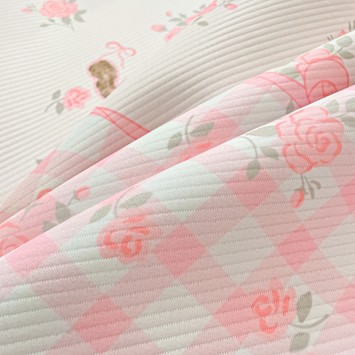 91家纺网 家纺一手货源 找家纺 女子家纺 2026新款斜纹凉感豆豆床笠款 床笠-玫瑰园