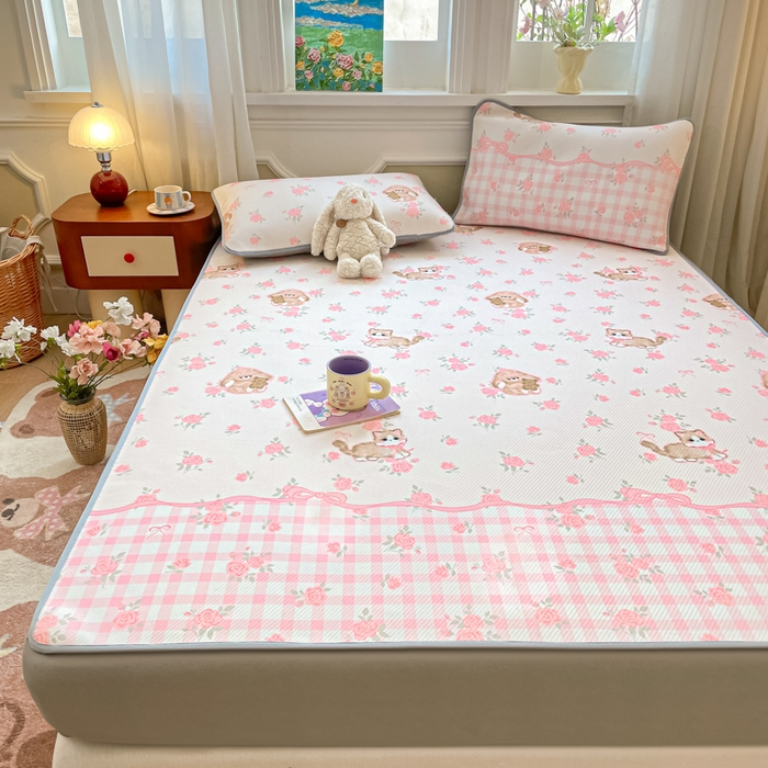 91家纺网 家纺一手货源 找家纺 女子家纺 2026新款斜纹凉感豆豆床笠款 床笠-玫瑰园