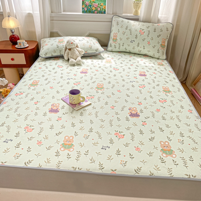 91家纺网 家纺一手货源 找家纺 女子家纺 2026新款斜纹凉感豆豆床笠款 床笠-青叶萌物