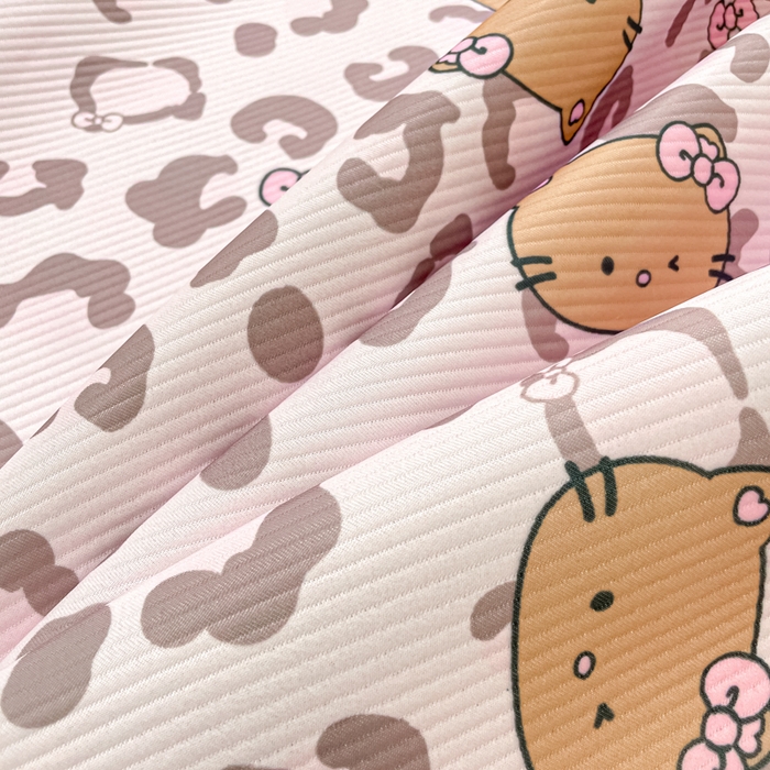 91家纺网 家纺一手货源 找家纺 女子家纺 2026新款斜纹凉感豆豆床笠款 床笠-粉豹黑皮