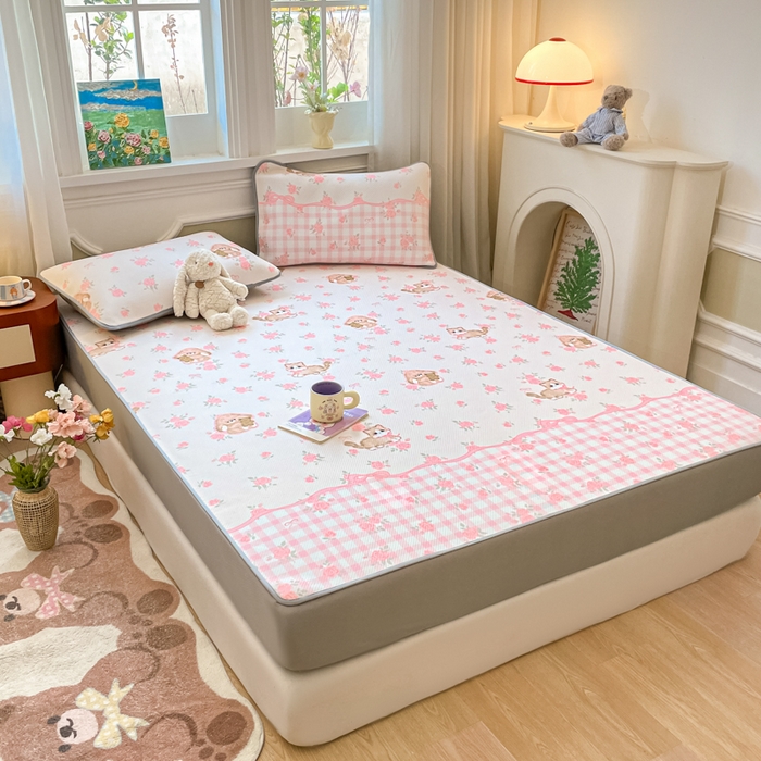 91家纺网 家纺一手货源 找家纺 女子家纺 2026新款斜纹凉感豆豆床笠款 床笠-玫瑰园