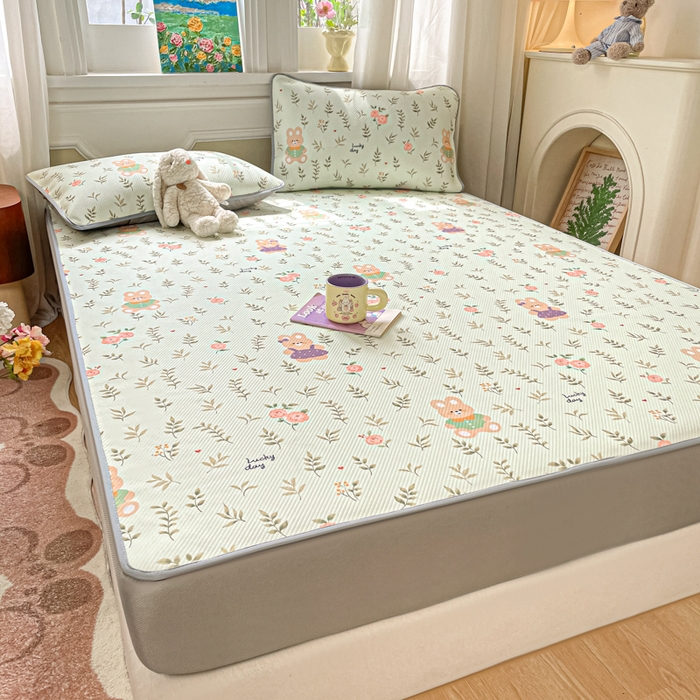 91家纺网 家纺一手货源 找家纺 女子家纺 2026新款斜纹凉感豆豆床笠款 床笠-青叶萌物