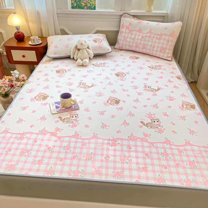 91家纺网 家纺一手货源 找家纺 女子家纺 2026新款斜纹凉感豆豆床笠款 床笠-玫瑰园