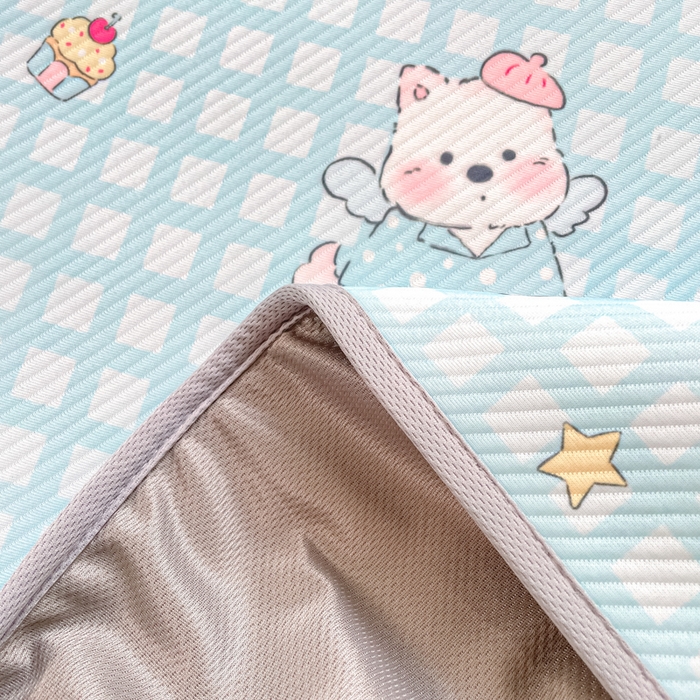 91家纺网 家纺一手货源 找家纺 女子家纺 2026新款斜纹凉感豆豆床笠款 床笠-蓝格西高地